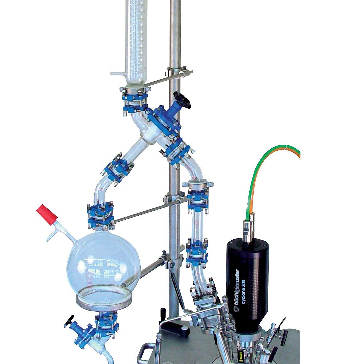 Distillazione sotto vuoto, condensatore a riflusso, ricevitore