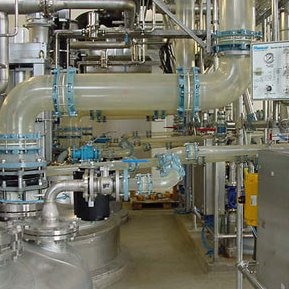 Linea vapori DN300 in vetro rivestito