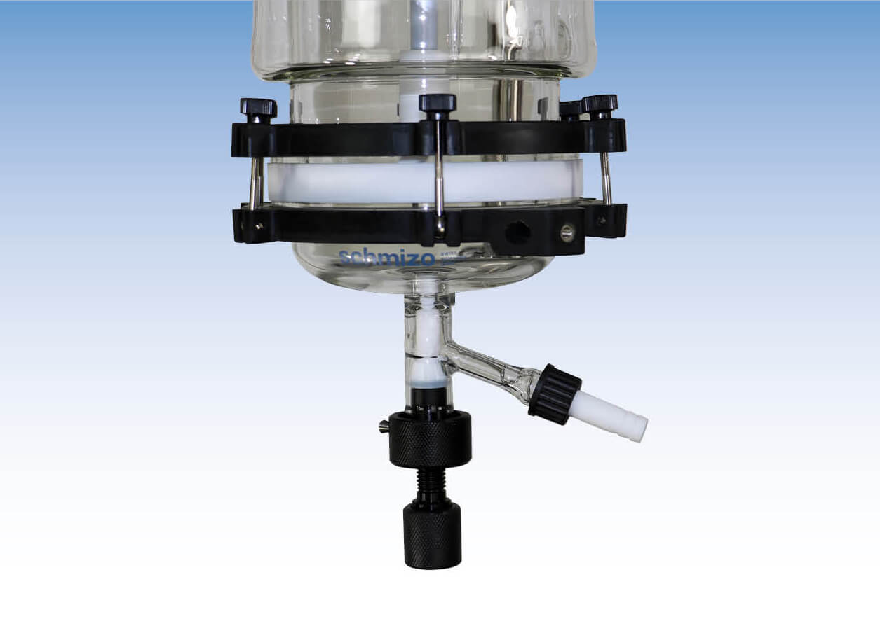 Filter element PTFE with sealed glass filter plate