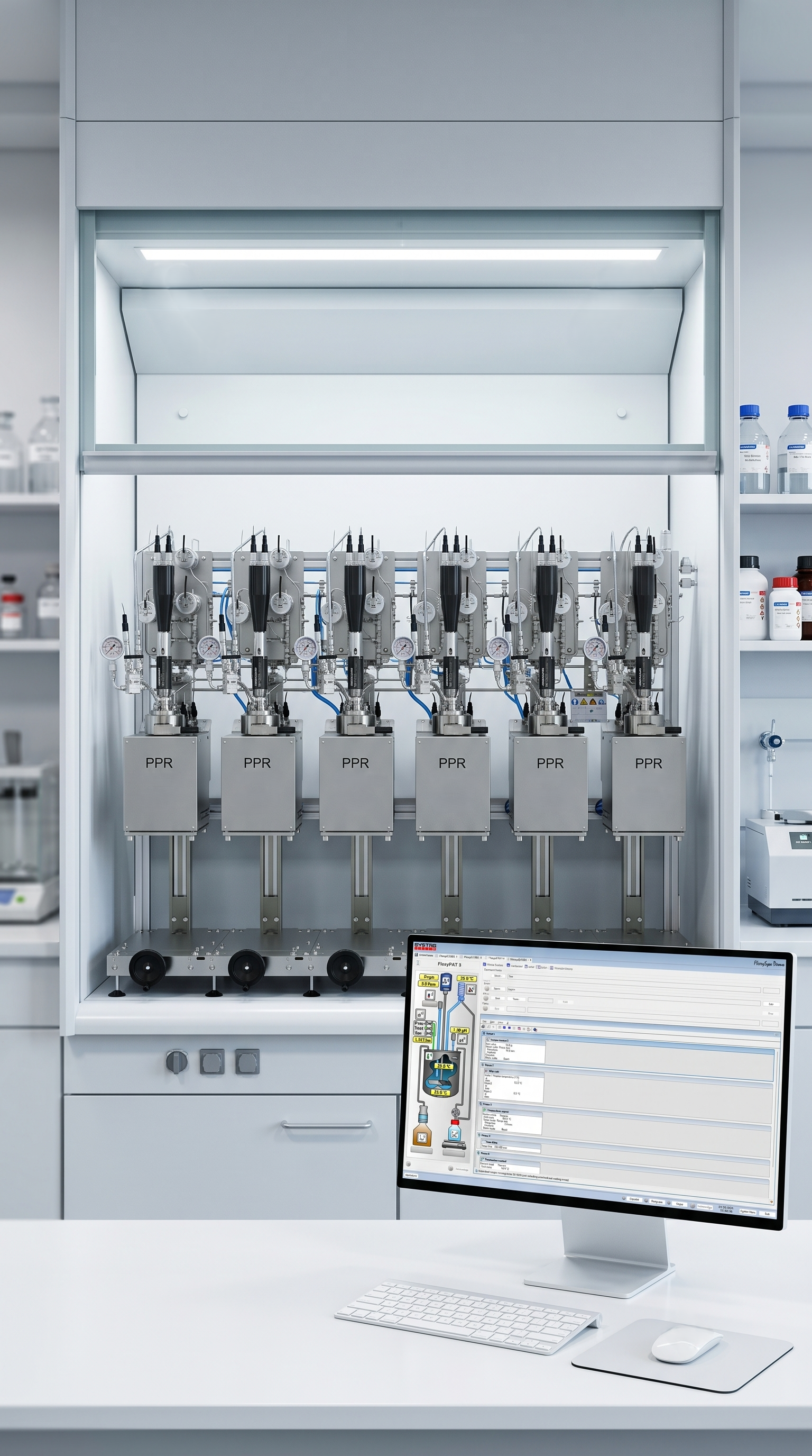 6 parallel pressure reactor system: Optimized forscreening and DoE