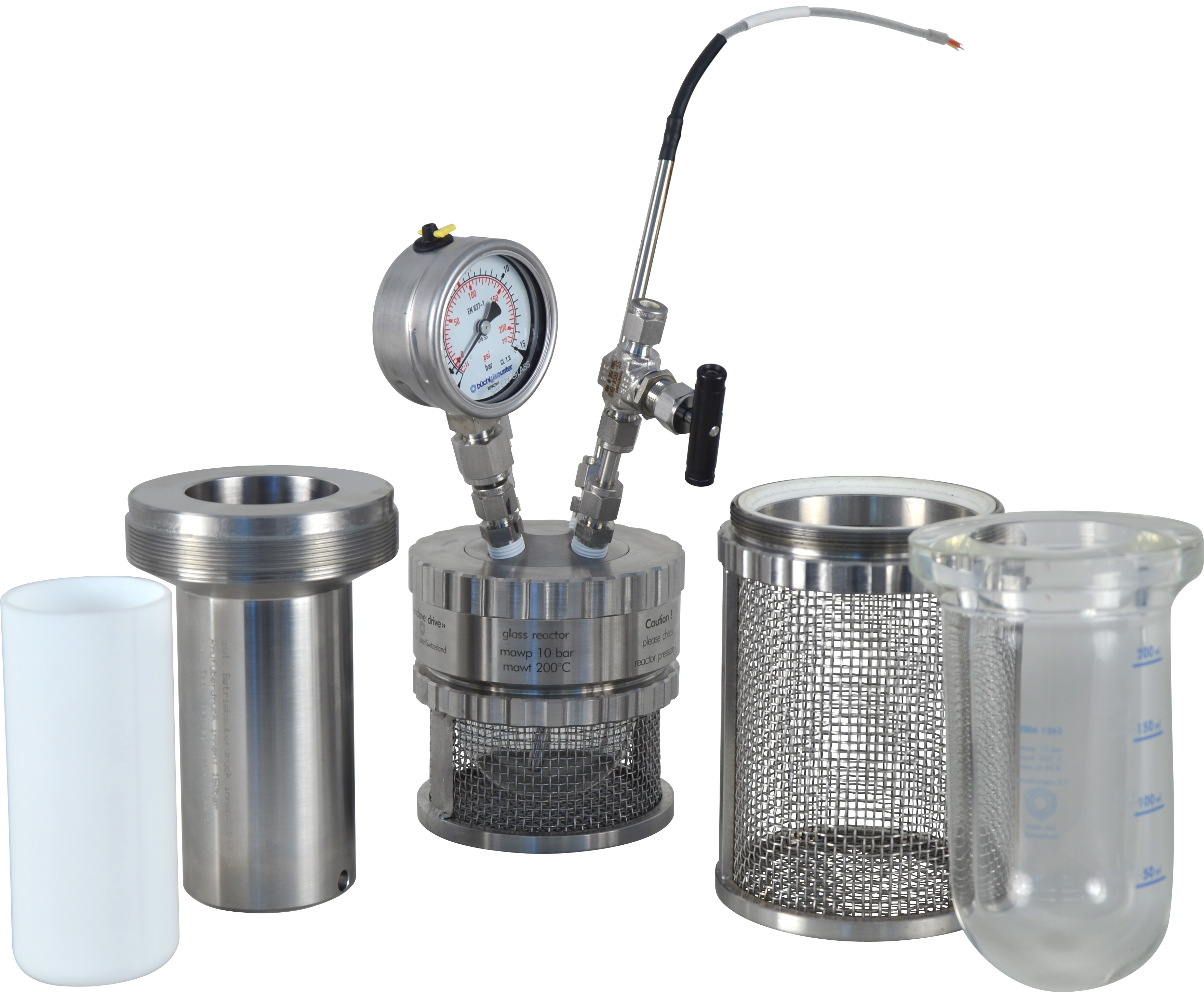 miniclave - Autoclave per reattori a pressione intercambiabili in vetro, acciaio, Hastelloy o Teflon