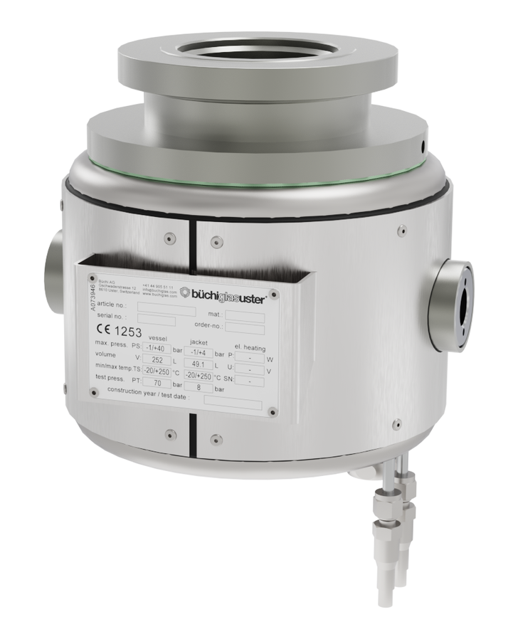 [Translate to Italiano:] pressure metal vessel with heating jacket and sight glass