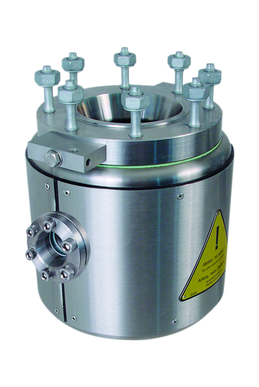 pressure metal vessel with heating jacket and sight glass